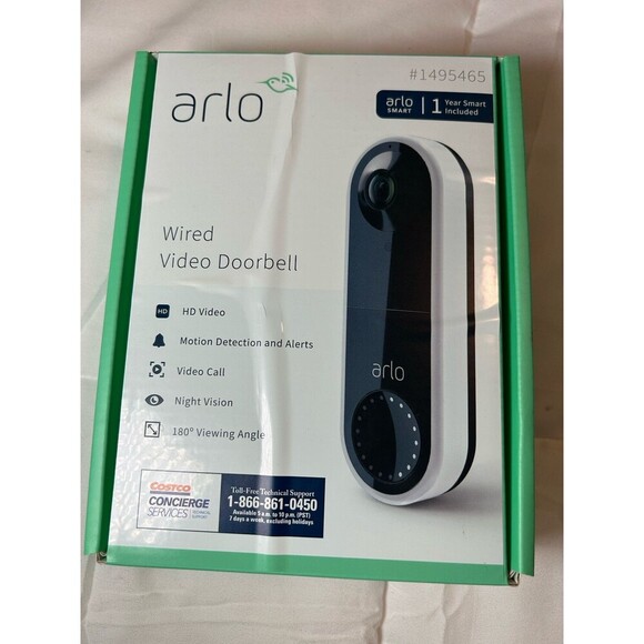 Arlo HD Video Doorbell Wired Black – New, Open Box - Picture 1 of 4